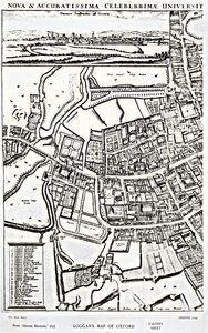 Loggan的牛津地图，Eastern Sheet，来自&39;Oxonia Illustrated&39;，于1675年出版